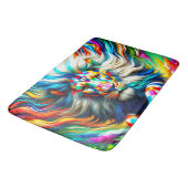 geruite leeuw badmat (Gekanteld)