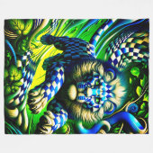 geruite leeuw fleece deken (Voorkant (Horizontaal))