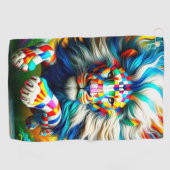 geruite leeuw golfhanddoek (Horizontaal)