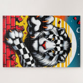 geruite leeuw legpuzzel (Horizontaal)