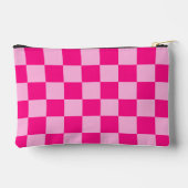 Geruite licht roze geometrische retro monogram etui (Achterkant)