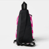 Geruite licht roze geometrische retro Monogram Sling Bag (Achterkant)