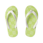 Geruite Liefde in Lime Groen en Wit Kinder Teenslippers (Voetbed)