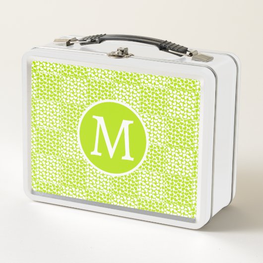 Geruite Liefde in Lime Groen en Wit Monogram (Voorkant)
