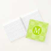 Geruite Liefde in Lime Groen en Wit Monogram Notitieboek (Binnen)