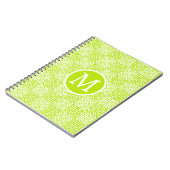 Geruite Liefde in Lime Groen en Wit Monogram Notitieboek (Linkerzijde)