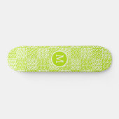 Geruite Liefde in Lime Groen en Wit Monogram Persoonlijk Skateboard (Horizontaal)