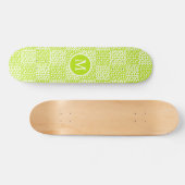 Geruite Liefde in Lime Groen en Wit Monogram Persoonlijk Skateboard (Horizontaal)