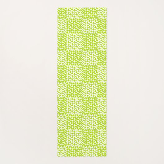 Geruite Liefde in Lime Groen en Wit Yogamat (Achterkant)