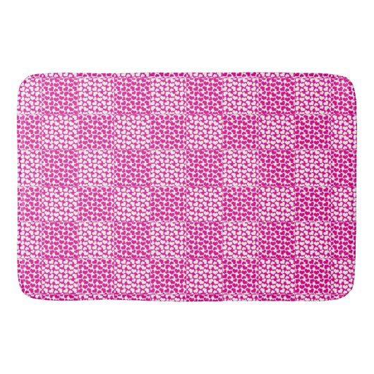 Geruite Liefde in Magenta en Wit Badmat (Voorkant)