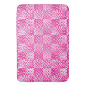 Geruite Liefde in Magenta en Wit Badmat (Voorkant Verticaal)