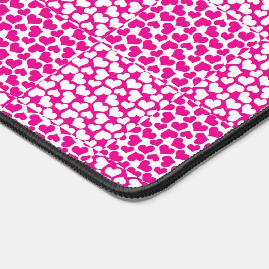 Geruite Liefde in Magenta en Wit Bureaumat (Hoek)