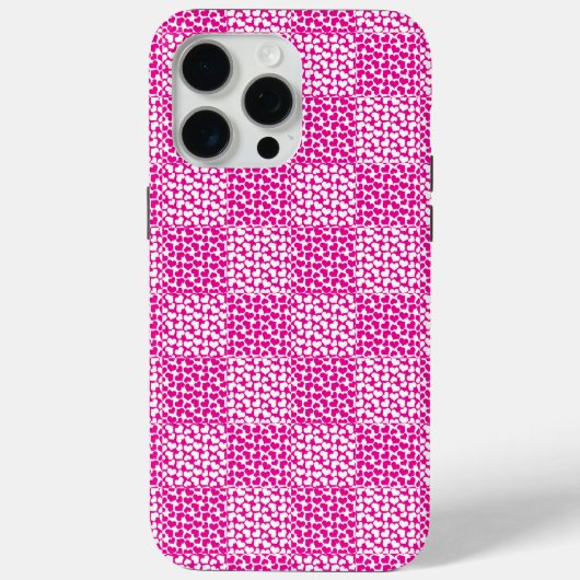 Geruite Liefde in Magenta en Wit Case-Mate iPhone Case (Achterkant)