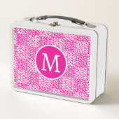 Geruite liefde in magenta en wit monogram (Voorkant)