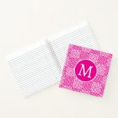 Geruite liefde in magenta en wit monogram notitieboek (Binnen)