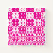 Geruite liefde in magenta en wit monogram notitieboek (Achterkant)