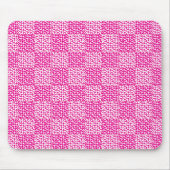 Geruite Liefde in Magenta en Wit Muismat (Voorkant)