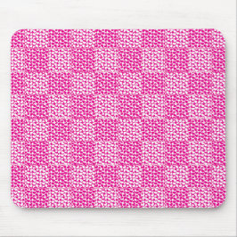 Geruite Liefde in Magenta en Wit Muismat