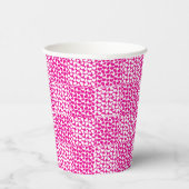 Geruite Liefde in Magenta en Wit Papieren Bekers (Rechts)