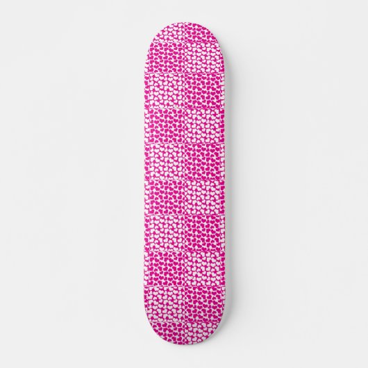 Geruite Liefde in Magenta en Wit Persoonlijk Skateboard (Voorkant)