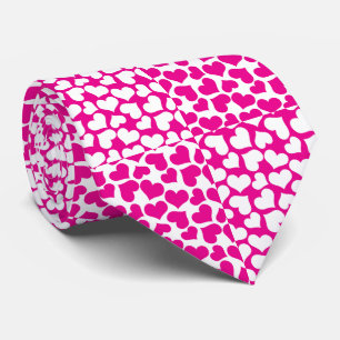 Geruite Liefde in Magenta en Wit Stropdas