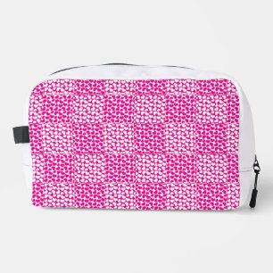 Geruite liefde in magenta en wit toilettasje