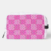 Geruite liefde in magenta en wit toilettasje (Achterkant)