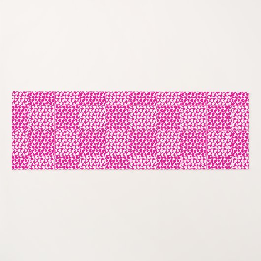 Geruite Liefde in Magenta en Wit Yogamat (Voorkant (horizontaal))
