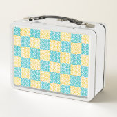 Geruite Liefde in Turquoise, Geel en Wit (Achterkant)