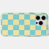 Geruite Liefde in Turquoise, Geel en Wit Case-Mate iPhone Case (Achterkant (horizontaal))