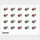 Geruite lippen kus rood rose T-shirt Ronde Sticker (Vel)