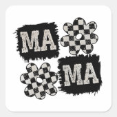 Geruite Mama Moederdag Mama To Be Vierkante Sticker (Voorkant)
