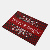 Geruite Merry & Bright sneeuwvlok Deurmat (Schuin)