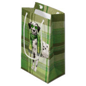 Geruite met Dalmatische Hond Grappige Kerstmis Klein Cadeauzakje (Voorkant Gekanteld)