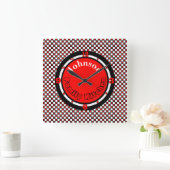 Geruite Met monogram Vierkante Klok (Huis)