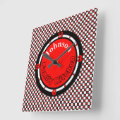 Geruite Met monogram Vierkante Klok (Hoek)