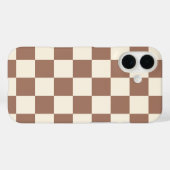 Geruite Mocha Mousse Bruin Wit Girly Schattige Case-Mate iPhone Case (Achterkant (horizontaal))