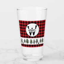 Geruite Monogram Glazen Tumbler