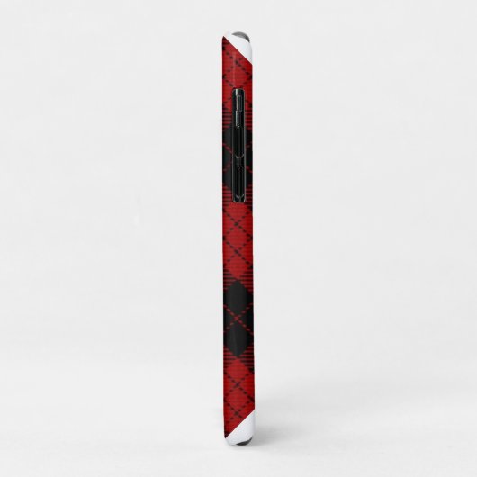 Geruite Monogram Kerst Rode Buffel Plaid Case-Mate iPhone Case (Achterkant/links)