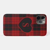 Geruite Monogram Kerst Rode Buffel Plaid Case-Mate iPhone Case (Achterkant (horizontaal))
