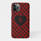 Geruite Monogram Kerst Rode Buffel Plaid Case-Mate iPhone Case (Achterkant)