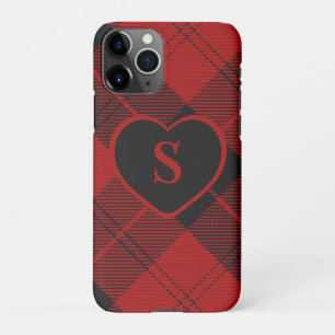 Geruite Monogram Kerst Rode Buffel Plaid iPhone 11Pro Hoesje