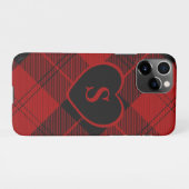 Geruite Monogram Kerst Rode Buffel Plaid iPhone Hoesje (Achterkant horizontaal)
