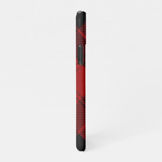 Geruite Monogram Kerst Rode Buffel Plaid iPhone Hoesje (Rechterkant)