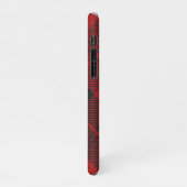 Geruite Monogram Kerst Rode Buffel Plaid iPhone Hoesje (Linkerkant)