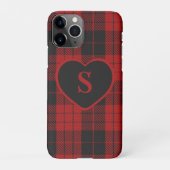 Geruite Monogram Kerst Rode Buffel Plaid iPhone Hoesje (Achterkant)