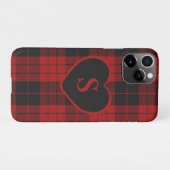 Geruite Monogram Kerst Rode Buffel Plaid iPhone Hoesje (Achterkant horizontaal)