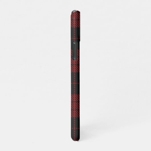 Geruite Monogram Kerst Rode Buffel Plaid iPhone Hoesje (Rechterkant)