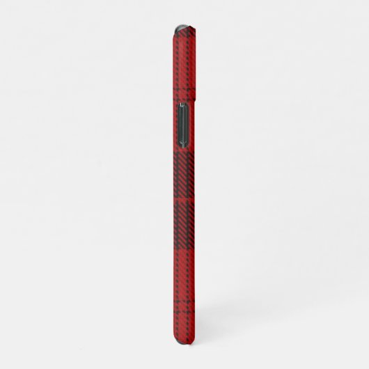 Geruite Monogram Kerst Rode Buffel Plaid iPhone Hoesje (Rechterkant)