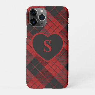 Geruite Monogram Kerst Rode Buffel Plaid iPhone 11Pro Hoesje